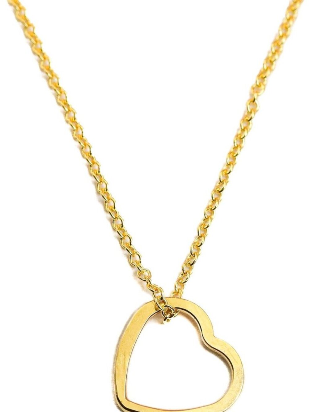 Handmade Sweetheart Necklace, Solid Sterling Silver & 14K Gold, Adjustable 18